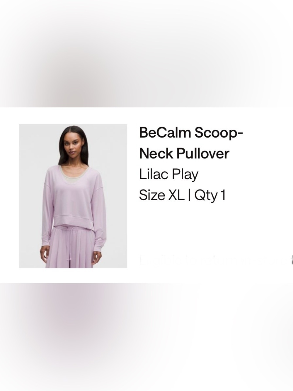 Lululemon BeCalm Scoop Neck Pullover in Lilac Play - Picture 5 of 5